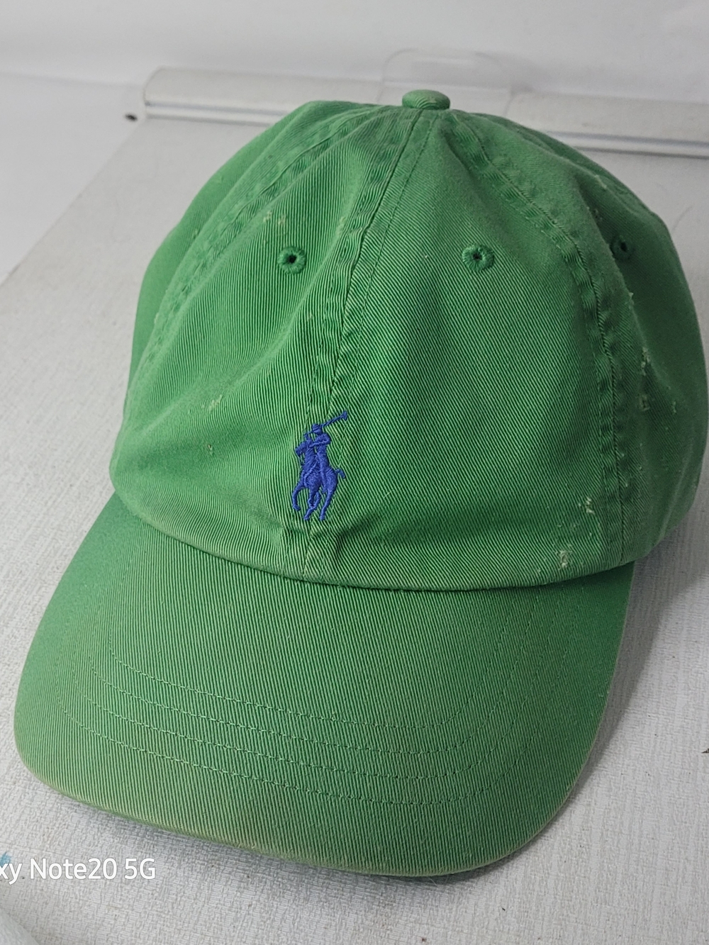 Vtg Y2K 90s Ralph Lauren Polo Hat - Chino Cotton Pony Logo Leather Strapback Cap
